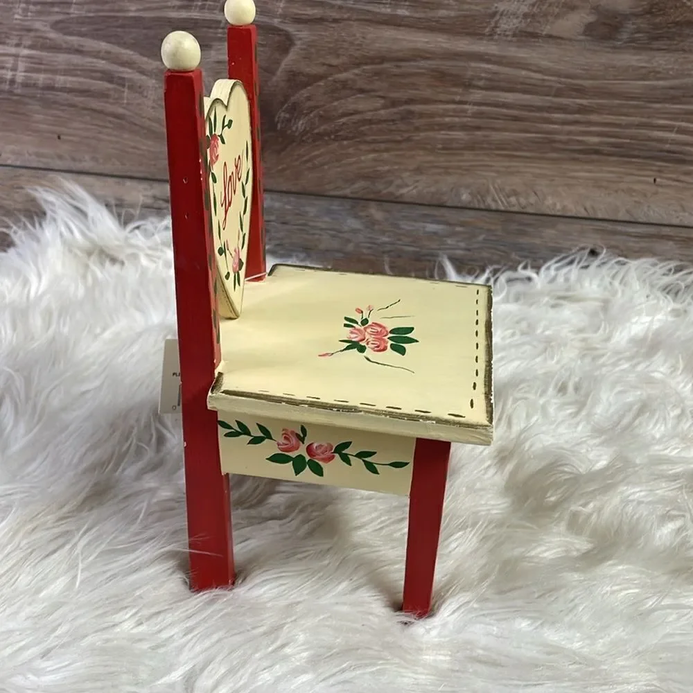 Homespun Creations Wooden Chair 8 1/2” Tall” for Dolls or Decoration